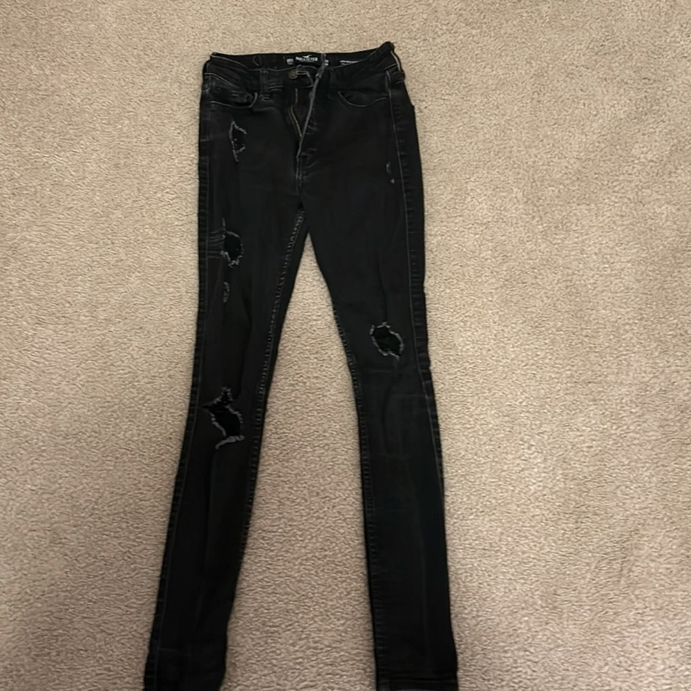 Hollister High Rise Super Skinny Jeans Size 00 Short W23 Stretch Denim